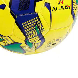 Alaay Balón de fútbol con logotipo personalizado Amarillo y Negro Tamaños 5/4/3/2 Fábrica de fútbol de cuero-Promoción básica - Product Image 5
