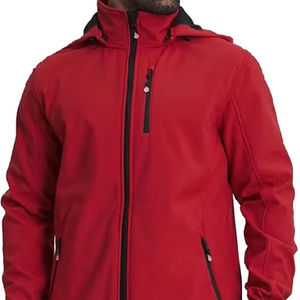 Chaqueta Softshell con Capucha para Hombre, Impermeable, Forrada de Forro Polar, Chaqueta de Lluvia Ligera, Cortavientos, Abrigo de Invierno para Senderismo al Aire Libre - Product Image 1