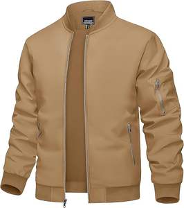 Blouson aviateur léger personnalisé pour hommes pour le printemps et l'automne Manteau zippé avec poche en fourrure de mouton Veste OEM de grande taille pour l'hiver - Product Image 1