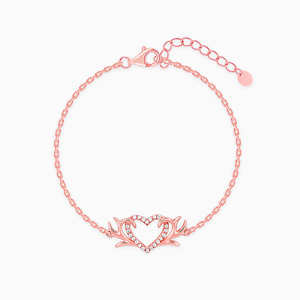Brazalete fino entrelazado en el amor de oro rosa - Product Image 2