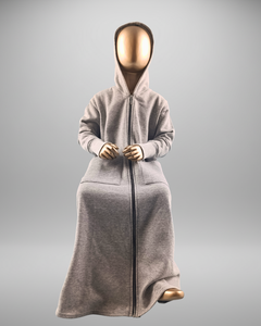 Sweat à capuche long décontracté pour enfants, fermeture éclair intégrale, en tissu polaire de qualité supérieure, écologique et respirant pour la saison hivernale - Product Image 4