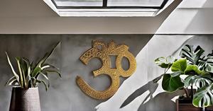 Brass Sacred Om Symbol Wall Art Meditation Room Yoga Decor Wooden Wall <b>Signs</b> for Home Decor - Product Image 3