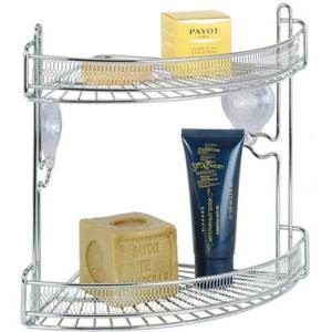 Artex 221632 FLOWER Box de douche d'angle chromé avec panier à ventouse 22x22x27cm Étagères de salle de bain - Product Image 1