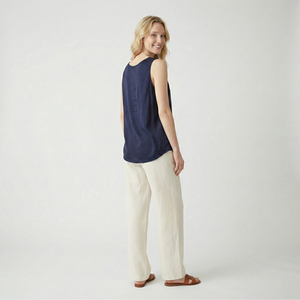 Débardeur décontracté en satin pour femme, col en V, 100 % viscose - Product Image 2