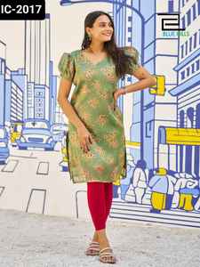 Colecciones de ropa india y pakistaní Simple Simmer Silk Kurtis Tallas grandes Casual y uso diario Impreso Kurtis - Product Image 4