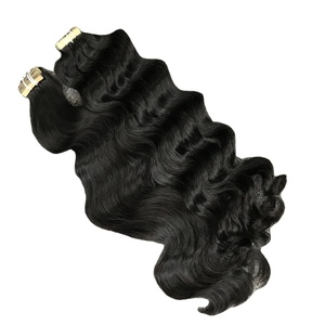 Extensiones de cabello con cinta ondulada virgen vietnamita Remy 100% al por mayor, doble estirado de alta calidad> = 55%, proporción de cabello más larga, materia prima - Product Image 1