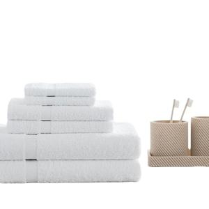 Juego de toallas de hotel de lujo 100% algodón, toallas de baño, de mano y faciales con logo bordado - Product Image 4