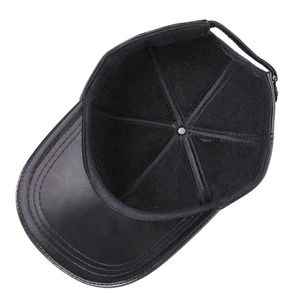Gorra de Béisbol de Cuero Unisex al por Mayor, Gorra de Béisbol de Cuero Ajustable para Hombre, Gorra Clásica de Cuero Negro Sólido para Invierno y Actividades al Aire Libre - Product Image 5