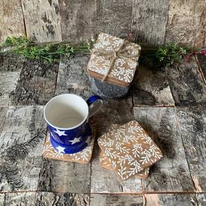 Hand Carved Wooden <b>Coasters</b> with White Leafy Design Rustic <b>Drink</b> <b>Coasters</b> <b>for</b> Home Decor Unique Gift Idea walnut <b>coasters</b> - Product Image 2