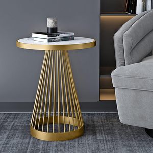 Ensemble de meubles de ferme en marbre avec table d'appoint en marbre en métal salon chambre à coucher cuisine appartement salle à manger design de luxe - Product Image 3