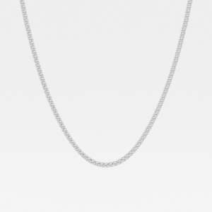 18K Gold <b>Necklace</b> with Round Cut Moissanite Diamond Fashionable Four Prong Tennis Design - Product Image 1