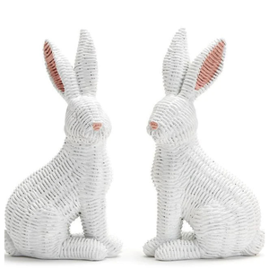 Venta caliente nueva tendencia natural hecho a mano cesta tejido conejito decoración para la decoración del hogar y fiesta especial de las mejores fibras de ratán natural - Product Image 4