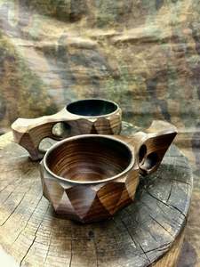 DEBE Taza de té de madera natural de madera para vino, café, agua, Bebidas frías calientes, taza para beber, taza de té de madera de estilo japonés - Product Image 2