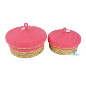 Gran oferta, caja tejida de algodón y costura, caja de yute de jacinto de agua, productos de organización para el hogar, papelera de lavandería, todo en casa - Product Image 2