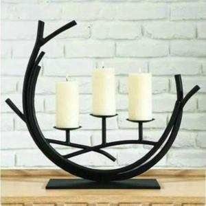 Modern Design Premium Quality Metal Candleholder with Black Powder Coated Finished with Round Shape Design Candle Holder - Product Image 2