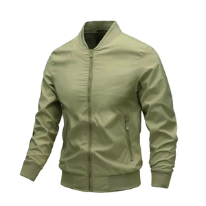 Vestes pour hommes de haute qualité, style décontracté chic, hiver, manches longues, col élastique, vestes bomber, fermeture éclair, couleur unie, polaire épaisse - Product Image 1