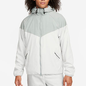 2025 LOGOTIPO personalizado de alta calidad Bloque de color Ajuste regular Ligero Gran oferta Correr Hombres Estilo deportivo Chaquetas cortavientos Capucha - Product Image 1