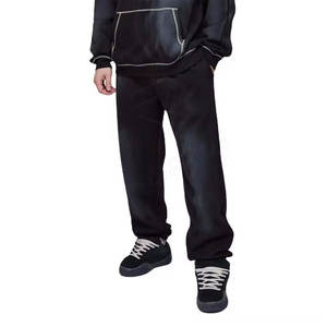 Chándales French Terry Hoodie Set Hombres en blanco Peso pesado Grueso Transpirable Algodón Chándales de gran tamaño para Unisex - Product Image 4