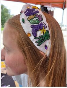 Custom Teams <b>Top</b> Knot Handmade Headband Floral Crystal and Beads Hairband - Product Image 6