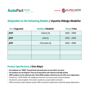 พลาสติกซ่อมกระจกประตูด้านหลัง-ขวา-ซ้าย-ชุดสำหรับ Jeep Liberty,Cherokee - Product Image 2