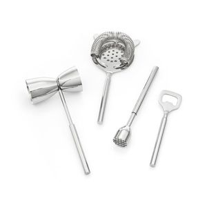 Ensemble d'outils de bar en métal élégant, conçu pour une préparation de cocktails fluide avec des outils ergonomiques équilibrés - Product Image 2
