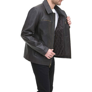 Chaqueta de cuero de invierno para hombre, chaqueta de cuero de manga larga con cuello a la moda, prendas de vestir informales sin capucha, chaquetas de cuero para hombre - Product Image 6