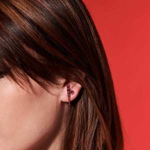 ต่างหูแฟชั่นสีทอง18K สำหรับผู้หญิงสไตล์คลาสสิกสีชมพูเพชรทรงกลมพร้อมเซอร์โคเนียสำหรับงานปาร์ตี้ทำจากโลหะผสมสังกะสี - Product Image 4