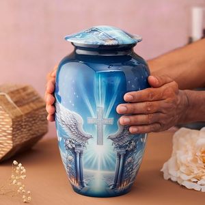 2025 New <b>Large</b> Metal Cremation <b>Urn</b> for Human and Pet Ashes Decorative Adult Burial Funeral Supplies with Polished <b>Urns</b> - Product Image 1