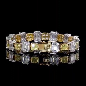 Brazalete de Tenis de Diamantes Cultivados en Laboratorio de Alta Gama, Corte Brillante, Oro Blanco y Amarillo de 14K, EF VS1, 2mm, Chapado en Oro GGL, para Mujer, Compradores Mayoristas - Product Image 2