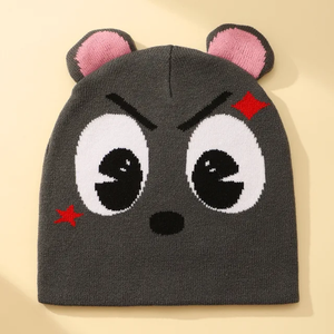 หมวกไหมพรมถักมือลายปัก 100% ผ้าฝ้าย อุ่นสบาย เหมาะสำหรับฤดูใบไม้ร่วงและฤดูหนาว ใส่ขี่จักรยาน กิจกรรมกลางแจ้ง ใส่ได้ทุกโอกาส ทั้งไปทะเล ธุรกิจ ขายส่ง - Product Image 6