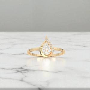 ชุดง่ามเพชรโมอิส E-F/VVS-VS เพชรทรงกลมตัดเพชร0.08กะรัตแหวนแฟนซีที่ดูน้ำหนักเบาและโปร่งสบายผลิตในแพลตตินัมสำหรับผู้หญิง - Product Image 5