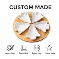 Ensemble de plats de service en céramique sur mesure, style européen, motif sapin de Noël, pour fournitures de cuisine transfrontalières, fabriqué sur commande