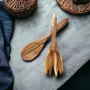 Juego de Cubiertos de Madera Hecho de Madera Renovable, Alternativa Ecológica a los Utensilios de Plástico - Product Image 3