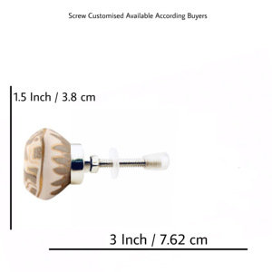 Travail floral marocain boutons en céramique hexagone or poignée florale tire pour armoires armoires commodes chambres à coucher cuisines à manger - Product Image 4