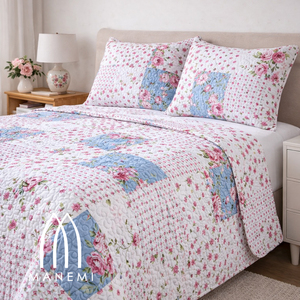 MANEMI Copriletto Floreale Vintage Estivo con 1 o 2 Federe, Varie Misure, Lavabile, per Uso Domestico - Product Image 1