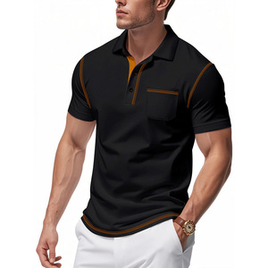 POLO de sport ample et décontracté de luxe simple et respirant pour hommes T-shirts à manches courtes en coton polyester - Product Image 3
