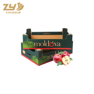 Tùy chỉnh các tông sóng vận chuyển carton Stackable Khay hộp tươi sản xuất trái cây rau bao bì với tùy chỉnh lót - Product Image 1