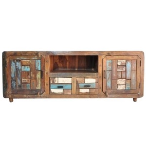 Solid Wood Royal <b>TV</b> Stand <b>Cabinet</b> for Home <b>TV</b> Unit for Living Room Multicolor Finish with 2 Drawers and 2 Doors - Product Image 2