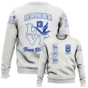 ZPhiB Greek Life 1920 Pull en tricot Zeta Phi Beta Sorority Bleu Blanc Chenille Patch Divine Nine Premium Letter Wear - Product Image 6