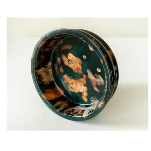 Design décoratif avec bol en bois d'acacia massif de forme ronde en résine avec bol en bois fini naturel d'Inde - Product Image 3