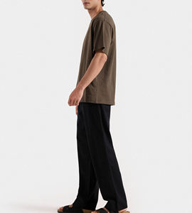 T-shirts surdimensionnés pour hommes à motif de lettres à la mode Streetwear à manches courtes 100% coton anti-boulochage - Product Image 6