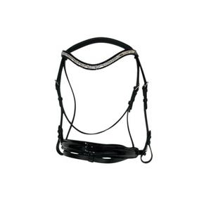 Brida de caballo de cuero con forma anatómica con banda de cejas de diseño ondulado - Product Image 6