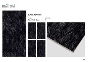 Azulejos de Porcelana con Acabado Super Negro de Alto Brillo, 600x1200 mm, Solución Elegante para Pisos de Interiores de Lujo - Product Image 3