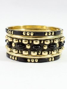 Bracelet manchette tendance en acrylique bleu de qualité supérieure avec clous plaqués or, bijou unisexe pour femme, idéal pour les mariages et les fêtes - Product Image 2