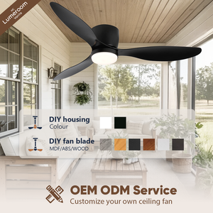 52 Inch Smart Ceiling <b>Fan</b> with Light and Remote, Flush Mount Low Profile WiFi Alexa APP <b>Control</b> DC Motor <b>Fan</b> - Product Image 4