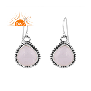 Pendientes colgantes de piedras preciosas de cristal de cuarzo natural de plata de ley oxidada de última tendencia, fabricante de joyería personalizada - Product Image 1
