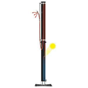 Douche solaire de jardin extérieure Solar Flow avec réservoir de 20 L (62x62x218cm) Noir et Chrome 58695 6 SOLAR FLOW Noir et Chrome 6 - Product Image 2