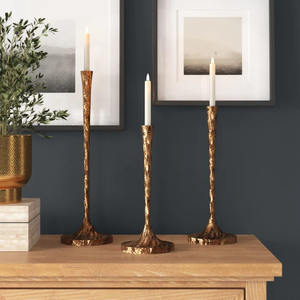 Candelabro cónico de Metal creativo Simple acabado dorado para decoración de hogar y boda candelabros de 22 mm - Product Image 5