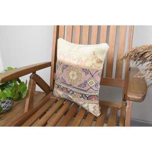 Lujo 14x14 Beige Kilim lana refuerzo almohada tejida Vintage esponjoso patrones diseño rústico antideslizante ecológico extraíble - Product Image 3