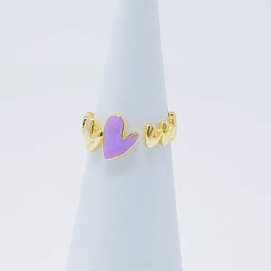 Bague tendance en acier inoxydable plaqué or 18 carats avec incrustation ovale, motif cœur ouvert, idéale pour les occasions islamiques - Product Image 1